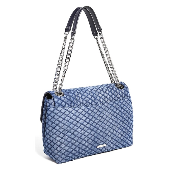 $298 Rebecca Minkoff Vintage Denim Quilted Flap Bag - Picture 2 of 10